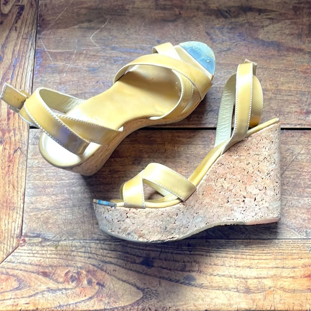 Jimmy Choo Wedges sz 38 1/2 incl orig box and dust bag - Picture 3 of 13